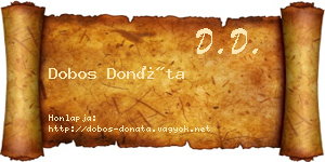 Dobos Donáta névjegykártya